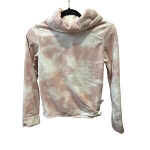 NWOT Old Navy Cowl Neck Pink Tie-Dye Sweatshirt Girls Size XL